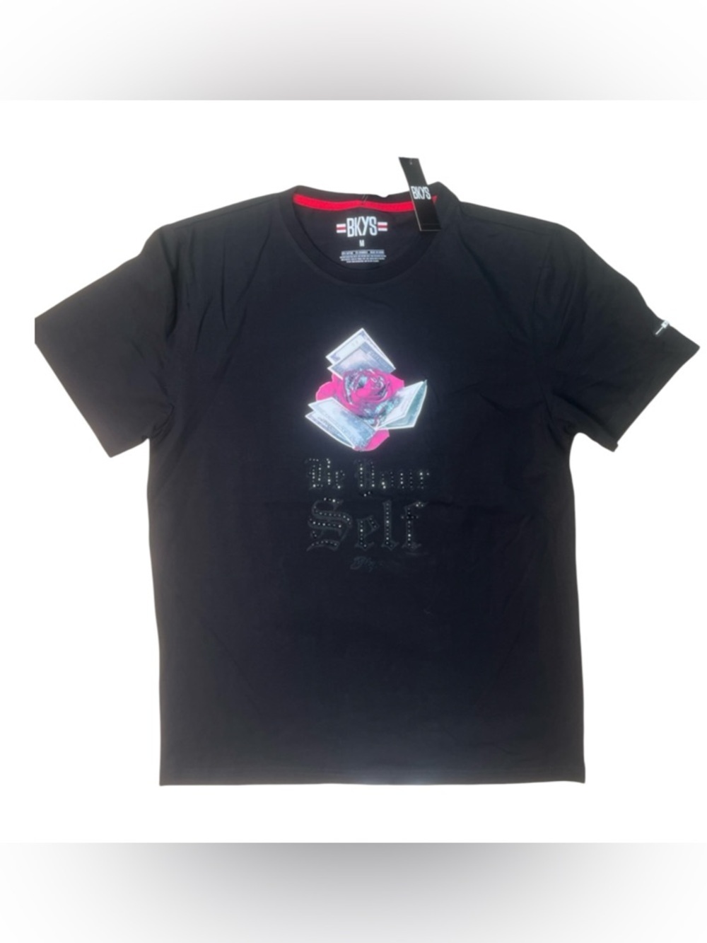 Sz M Bkys Men’s Black Graphic Rose Tee